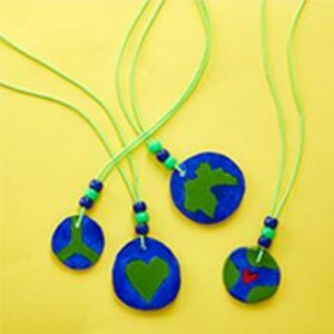 Earth Day Air-Dry Clay Necklace